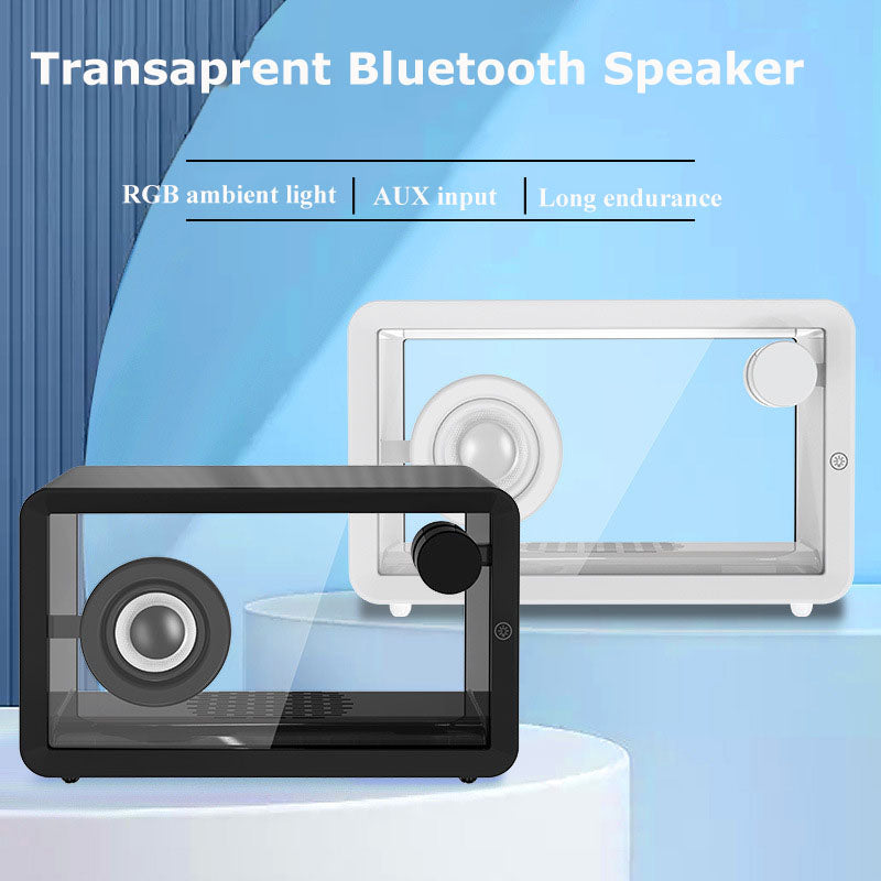 Wireless Bluetooth Speaker: Organic Glass, RGB, AUX Support