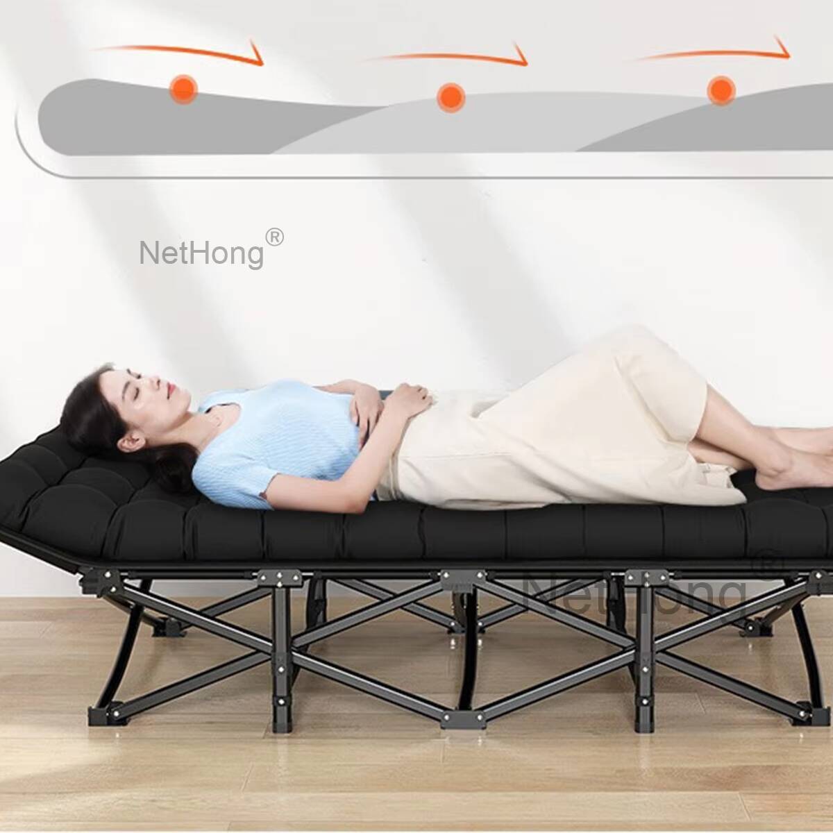 Heavy-Duty Portable Camping Folding Sleeping Bed With Mattress