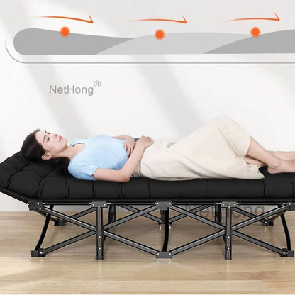 Heavy-Duty Portable Camping Folding Sleeping Bed With Mattress