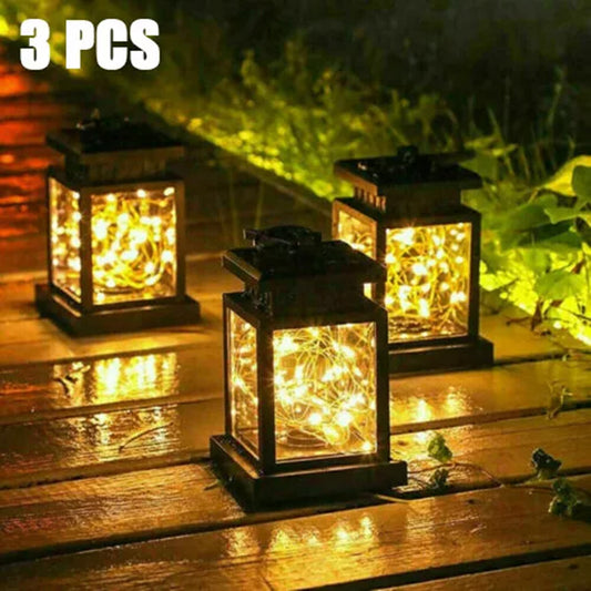 LED Solar Hanging Lanterns - Waterproof Outdoor Garden Lights