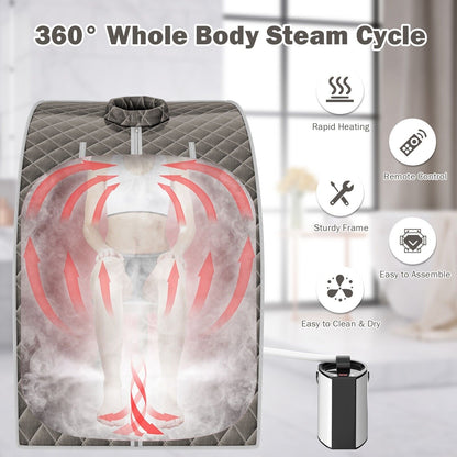 3L Indoor Steam Sauna - Slimming Detox Spa with Remote Control
