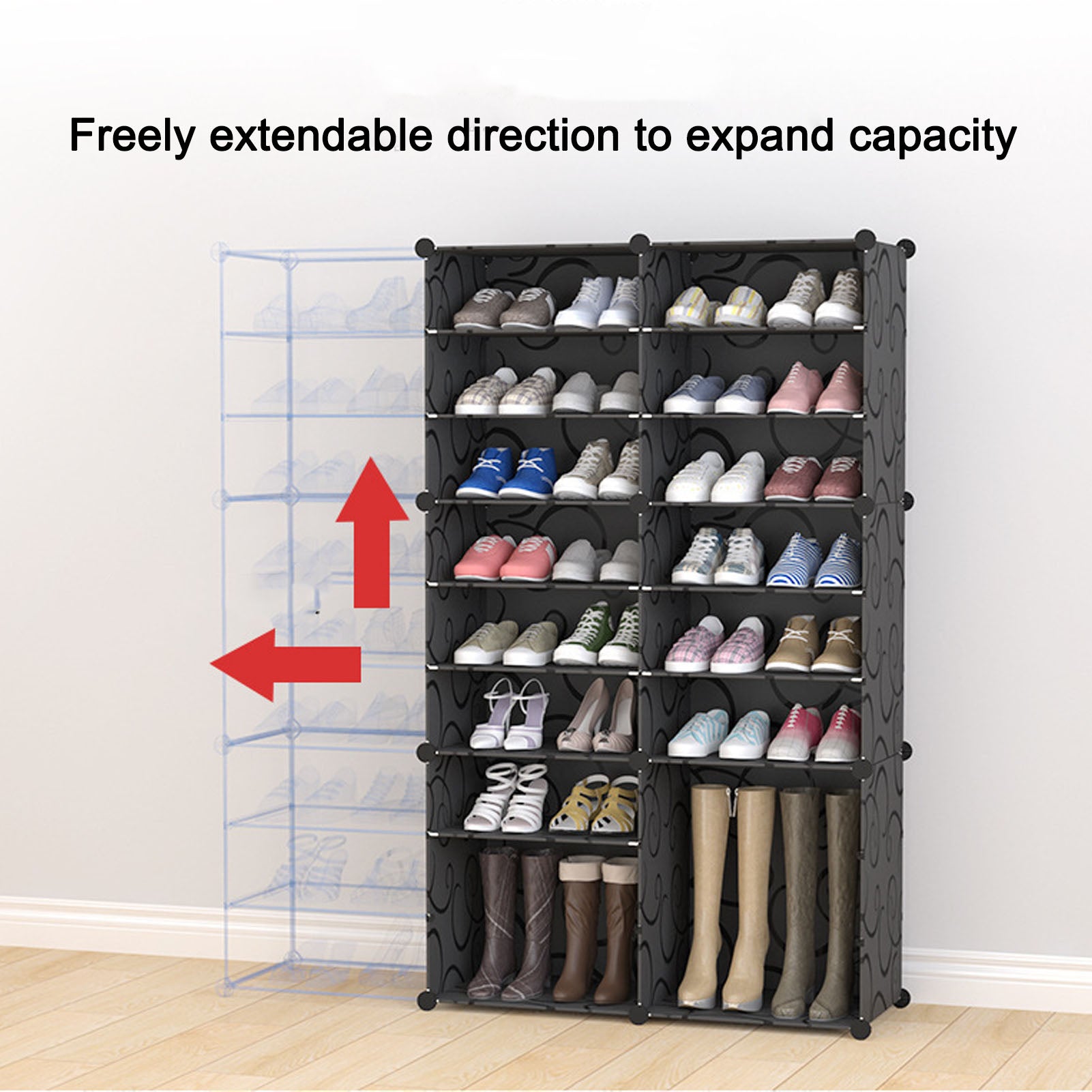 Tall Multi-Layer Shoe Rack - Easy Assemble Space Saver