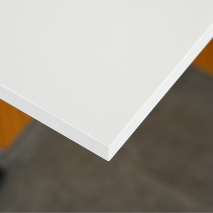 Mobile Folding Dining Table - HOMCOM Teak & White, Versatile Use
