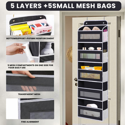 Hanging Door Organizer - 5 Pockets for Nursery & Dorm Storage