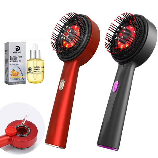 Red Light Hair Growth Comb - 3 Modes Scalp Massager & Oil Applicator