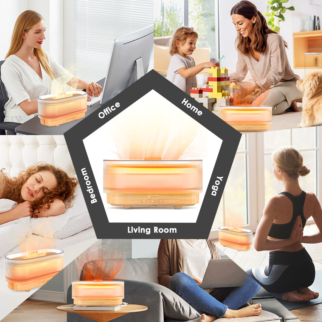 Sejoy Aromatherapy Diffuser 300ml Quiet LED Flame Humidifier