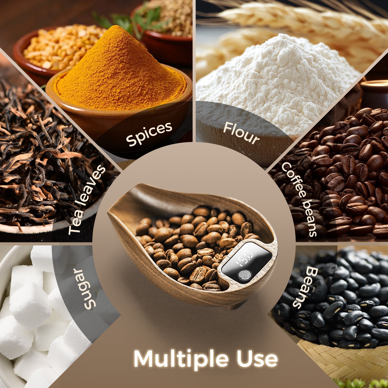 MHW-3BOMBER OVO Coffee Scale Digital Food Kitchen Scale Precise Wooden Bean Scale with Spray Bottle Barista Professional Tool