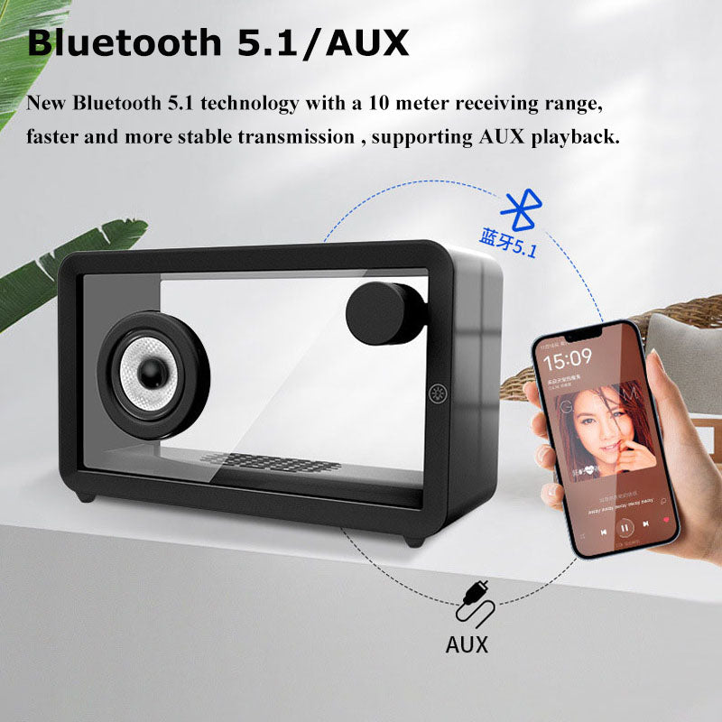 Wireless Bluetooth Speaker: Organic Glass, RGB, AUX Support