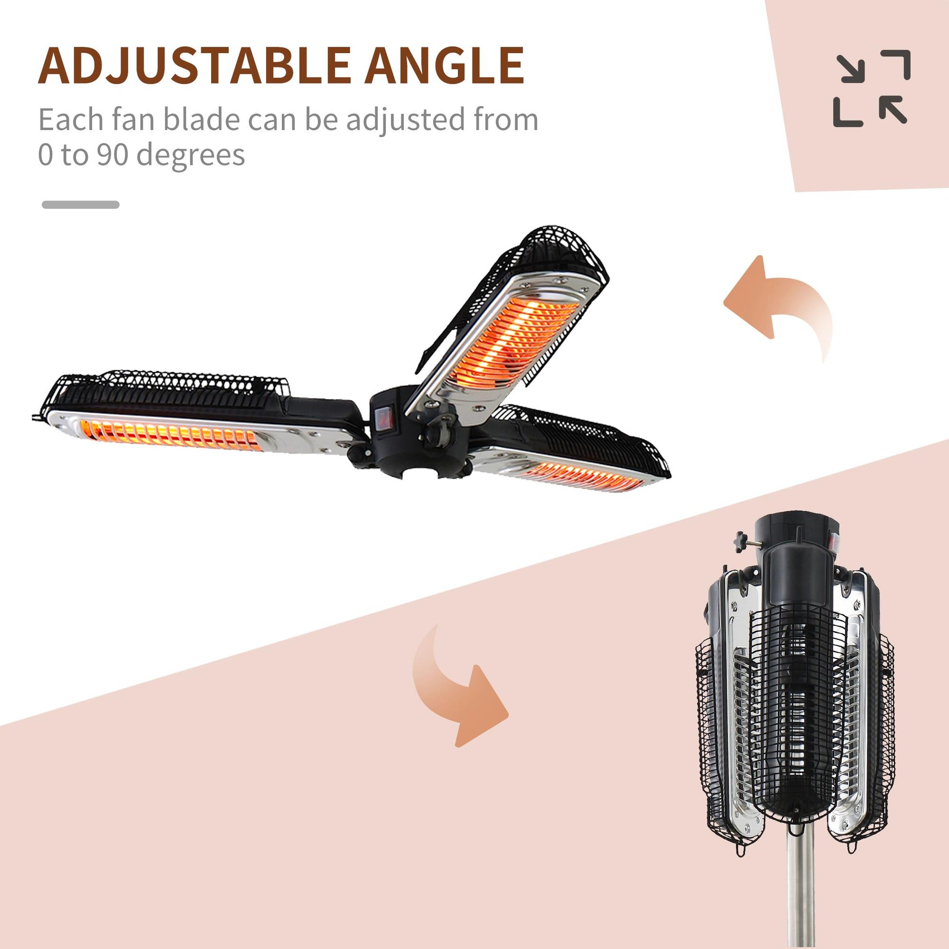 2000W Electric Parasol Heater - Infrared Warmth for Patios