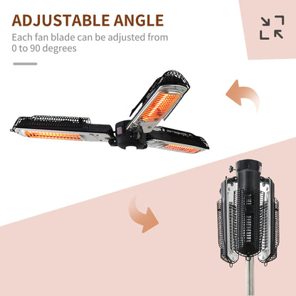 2000W Electric Parasol Heater - Infrared Warmth for Patios
