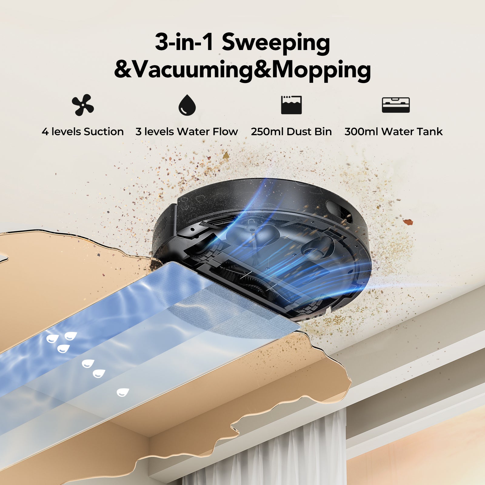 Lubluelu L15 Max Robot Vacuum - 3-in-1, 5500Pa, Auto-Charge