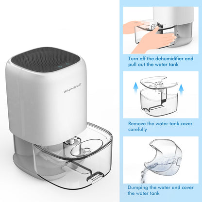 Portable 1000ML Dehumidifier with 7-Color Light, Auto Shut Off