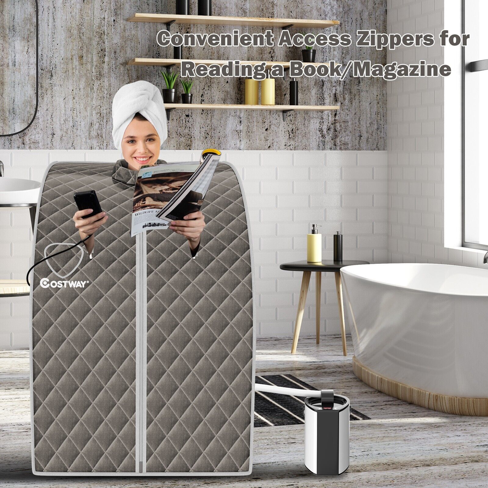 3L Indoor Steam Sauna - Slimming Detox Spa with Remote Control