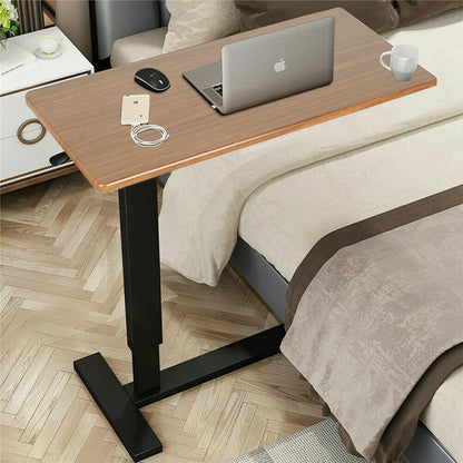 Adjustable Laptop Desk - Rolling Overbed Table with Wheels