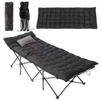 Heavy-Duty Portable Camping Folding Sleeping Bed With Mattress