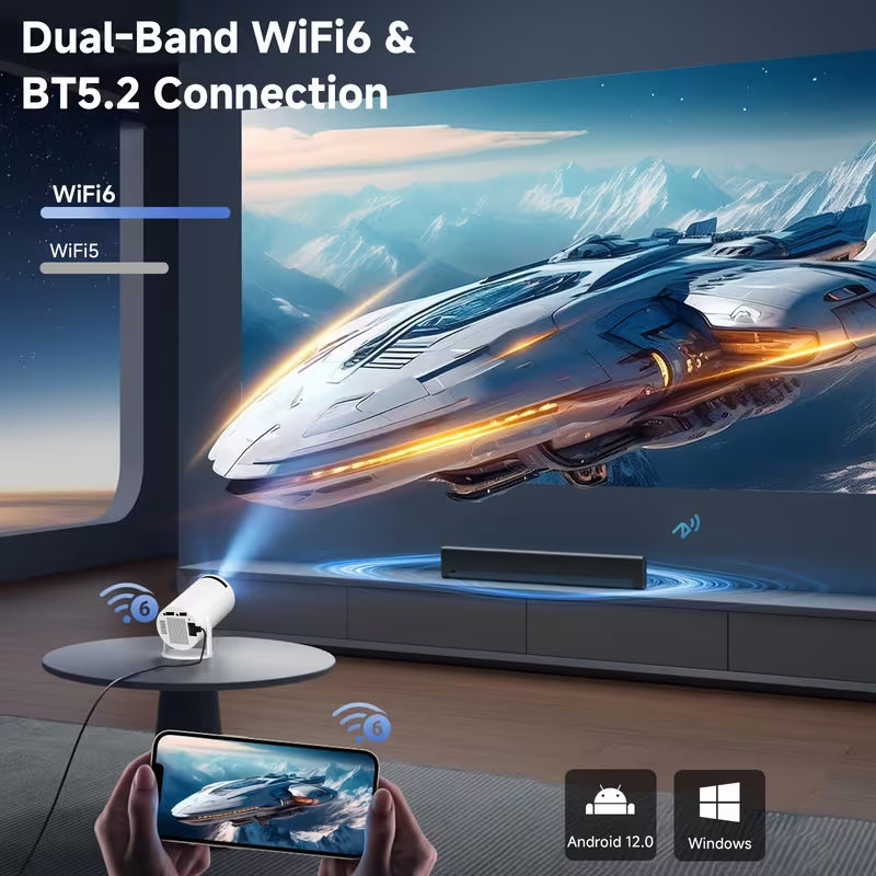 Portable Mini Projector Support 4K UHD